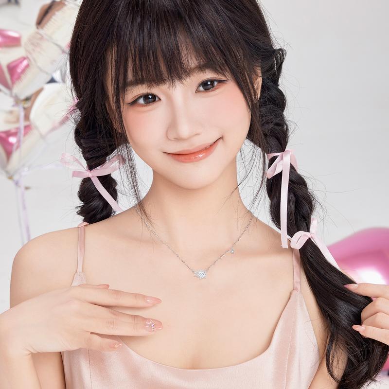 Barbie crystal necklace [Explosive Gemini Limited]  five-pointed star super flash star pendant sweet female high-end sense friend TX2602002