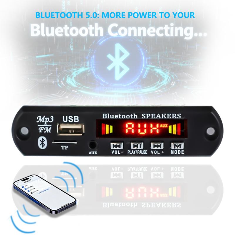 2x80W Bluetooth 5.0 Amplifier Kit with Black Case & Remote DC 8-24V for Car Home FiiO, Valeton GP-200, Ampero II, Powerful Audio