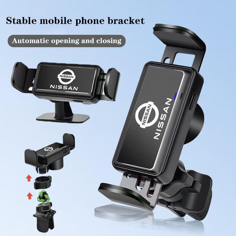 Car Phone Holder Stand Electric Intelligent Induction Navigate For Nissan J10 X-Trail Qashqai Juke Leaf Micra NOTE Patrol Pulsar