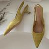Модные элегантные сандалии с острым носком для женщин, на низком каблуке, офисные женские туфли, ретро, летние, новая обувь, модные туфли-слингбэки, мюли, туфли-лодочки, женские