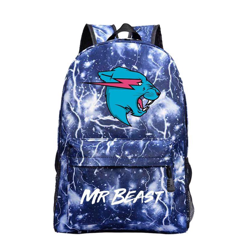 Рюкзак Mr Beast Lightning Cat большой вместимости, школьная сумка из дышащего материала