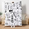 Halloween Ghost Blanket Printed Fall Plush Blanket Lightweight Sofa Bed Throw Blanket Couch Blanket Gift for Spooky Season