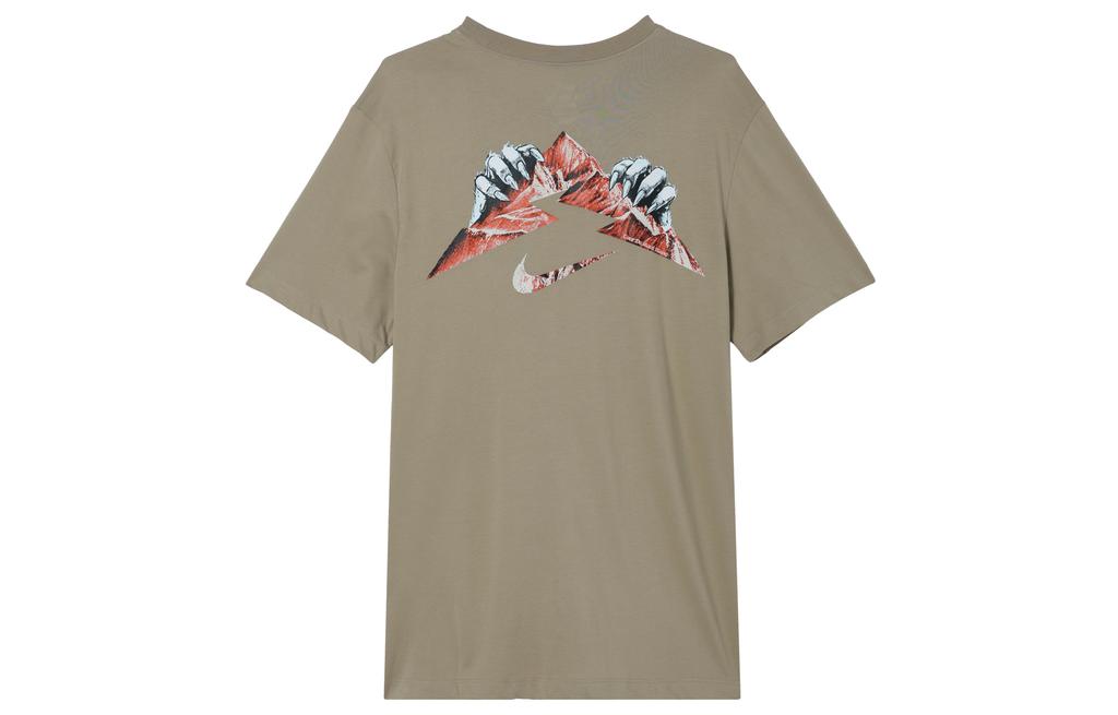 Nike Мужская футболка для бега DRI FIT Хаки FZ8055-247