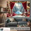 One winter snowscape window backdrop is suitable for a wall decoration for a wedding or birthday celebration.