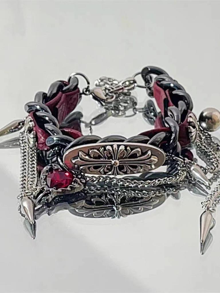 И Стильный Дерзкий Кожаный Браслет Черного Цвета Для Мужчин И Женщин С Кисточкой-Акцентом