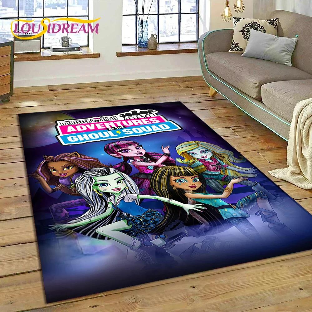 Мультяшный Ковер Monster High Draculaura Вампир для Гостиной Спальни Домашний Декор, Нескользящий Декоративный Коврик для Дивана Прихожей Подарок