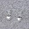 Huitan Vintage Antique  Color Flower Heart Design Dangle Earrings for Women Temperament Ear Accessories Aesthetic Jewelry