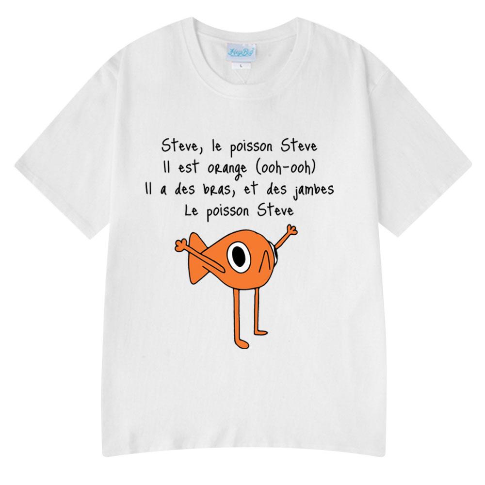 Funny Fish Le Poisson Steve T Shirt Memes Cartoon Print Tshirts Cotton Merch Short Sleeve Round Neck Tee Summer Unisex Clothing