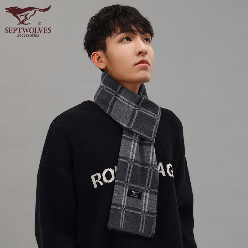Мужской теплый зимний шарф Seven Wolves
