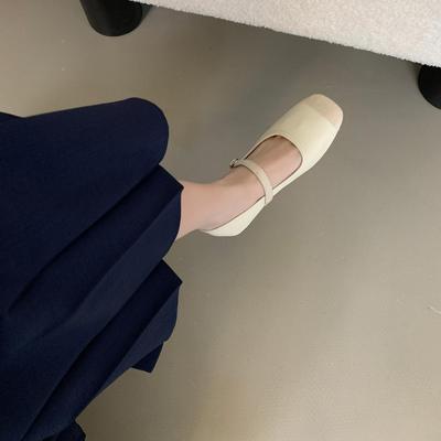 Корейская версия темперамента квадратная голова неглубокий рот плоская подошва обувь женская удобная универсальная сращивание поверхности слово с удобной бабушкой s