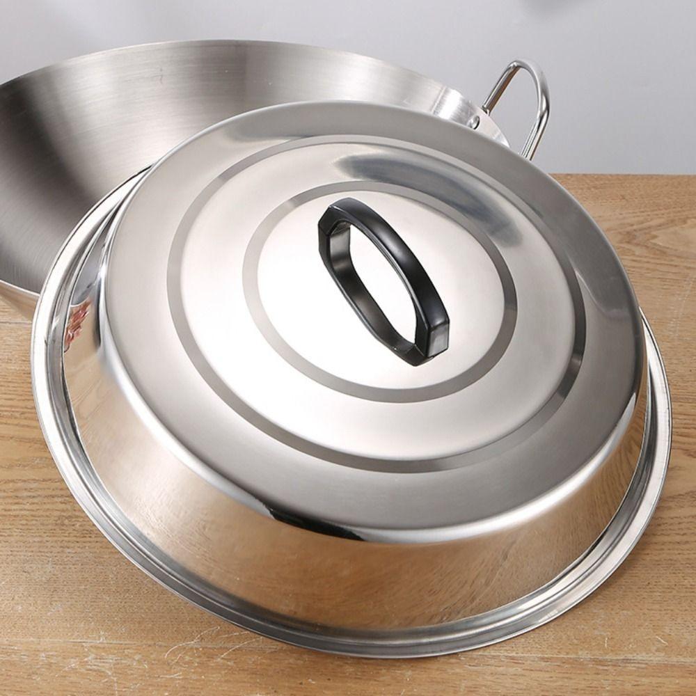 Stainless Steel Dome Pot Lid Heightened Cheese Plate Lid Grill Accessories Pot Cover  Wok