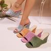 Fashion Women Wedges Slippers 2025 Summer New High Heels Sandals Shallow Outdoor Beach Platform Slippers Comfortable Shoes Slides Women