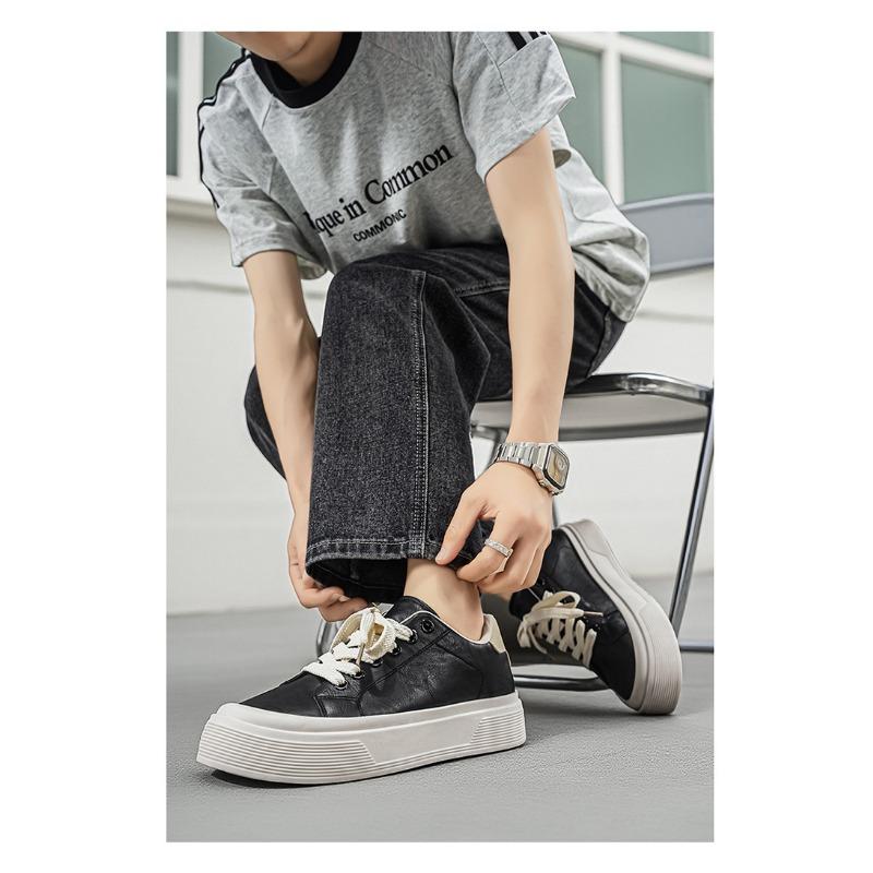 Mens Breathable Thick Sole Casual Sneakers Korean Style For Students