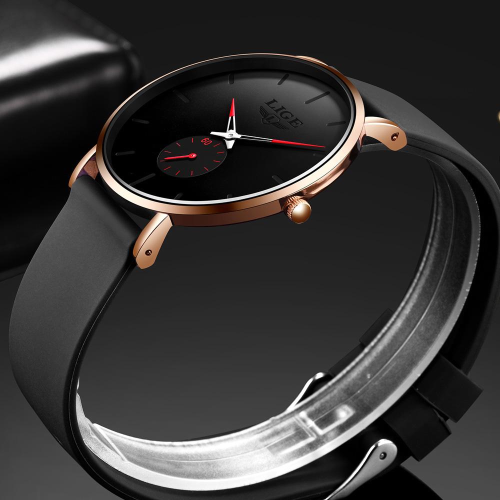 LIGE New Fashion Mens Watches Top Brand Luxury Sports Waterproof Simple UltraThin Quartz Watch Man Clock Relogio Masculino+Box