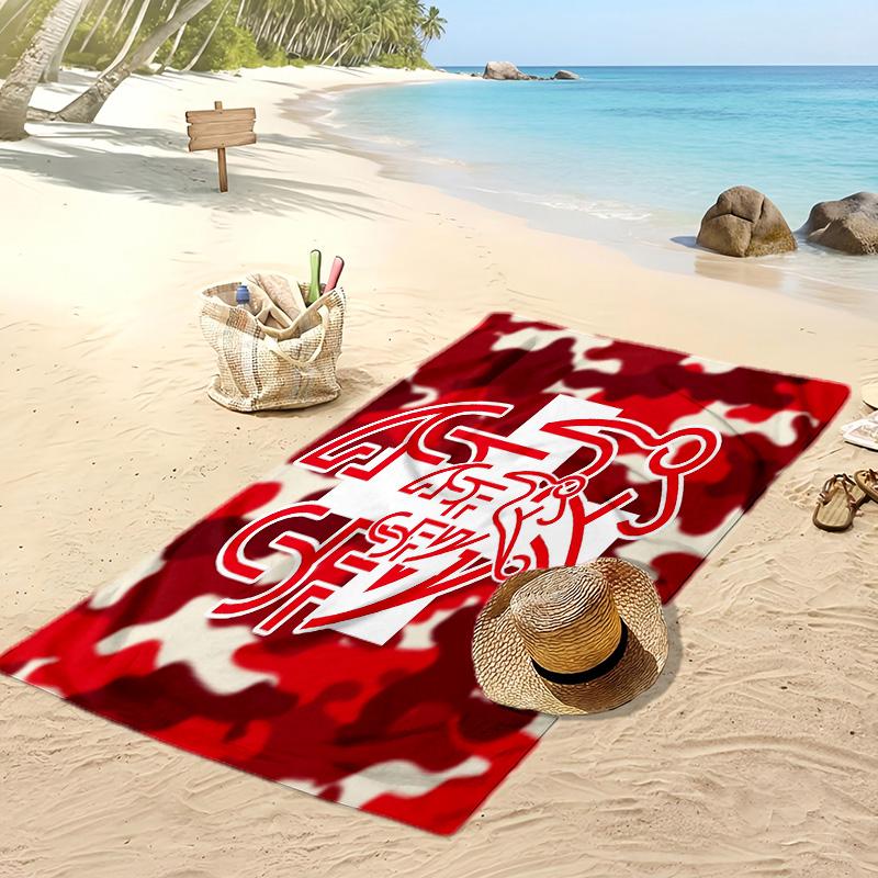 Switzerland football Print Beach Towel Quick Dry Super Absorbent Soft Bath Towel for Swimming Beach Travel Fan Souvenir Gift
