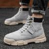 Fashion Men Shoes Spring Autumn Boots Retro Style Ankle Boots Lace Up Casual Boots High-top Shoes for Men Wear-resistant Zapatos Boots