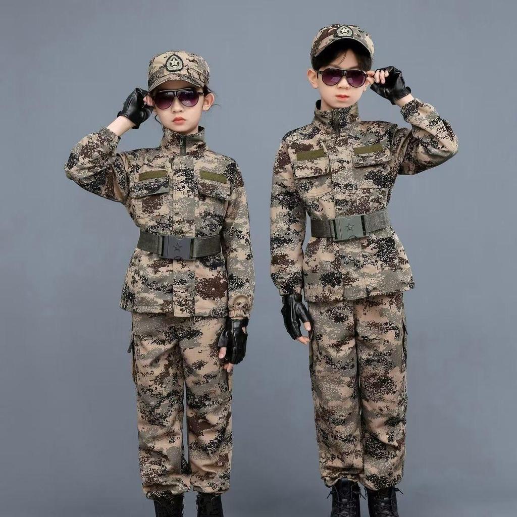 Детский камуфляжный комплект одежды для школы, военных тренировок и летнего лагеря
