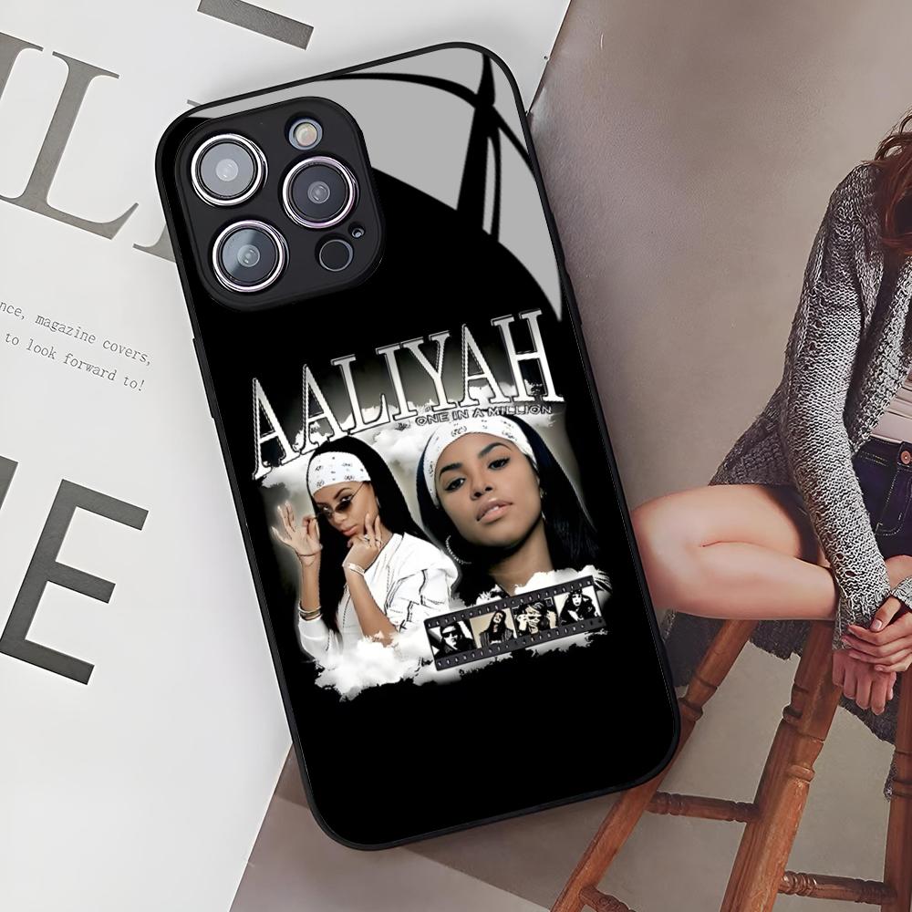 Чехол для телефона A-Aaliyah Hip Hop Music для Iphone 16 15 14 12 11 13 Pro Max Mini X Xr Xs Se 8 Puls Стеклянный Чехол