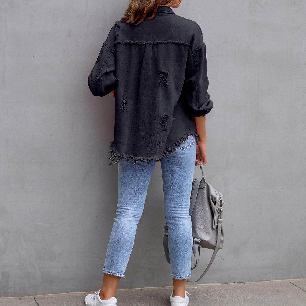 Женские осенне-весенние джинсовые куртки с длинным рукавом, однобортные винтажные джинсы, кардиганы, пальто, женская повседневная свободная верхняя одежда, топы