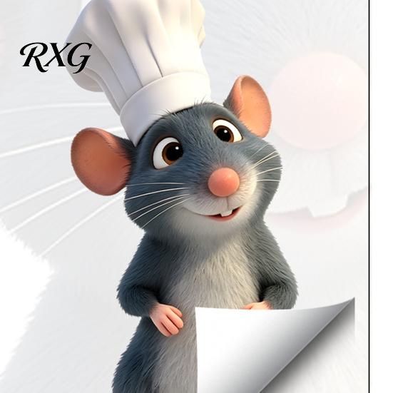 Decorative Gift for Friends Chef Mouse Switch Sticker, PVC Wall Decal, Cartoon Animal Light Decal Stickers, Waterproof Art Decor Home Office