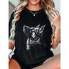 Oversized T Shirt Black German Shepherd Dog Print Casual Wear For Women Summer Outfit Streetwear Fashion Trendy Top
