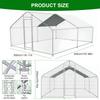 9.84x13.12x6.56FT Metal Chicken Run with Cover Walk In Fence Cage Spire Shaped for Outdoor and Yard Farm Use