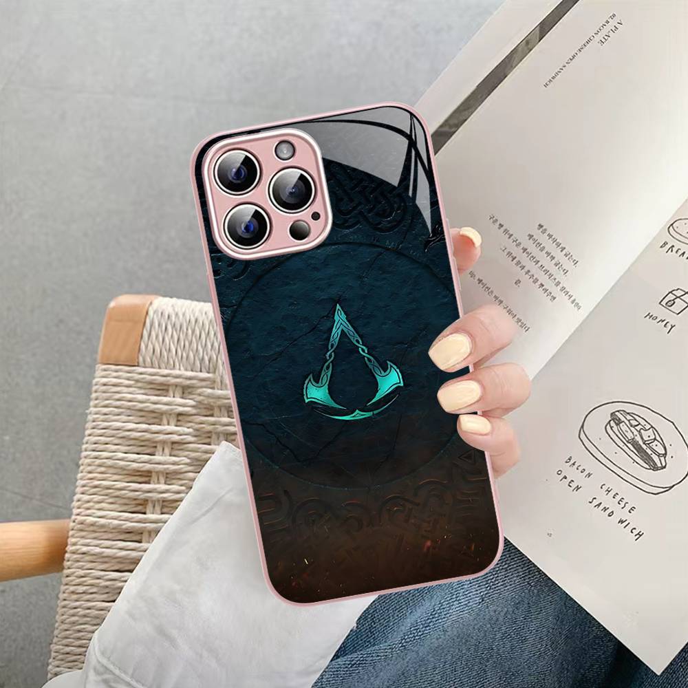 Закаленное стекло A-Assassin S-Creed Gaming для iPhone 14 13 12 11 Pro Mini XS MAX 14Plus X XS XR Чехол