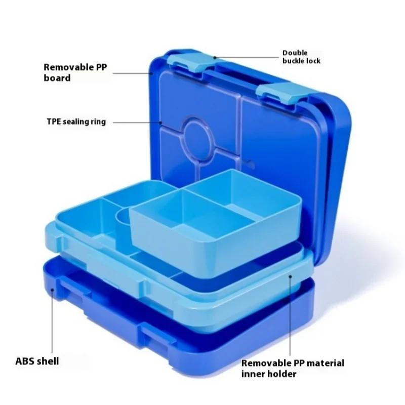 810ml Portable Lunch Box Sealed Leak Proof Compartment Food Fresh Container Easy To Clean for Students Office Workers Bento Box
