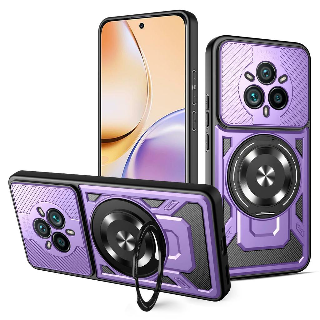 Для Realme 14 Pro+ 5G Магнитный чехол Вращающаяся подставка TPU+PC Чехол для телефона