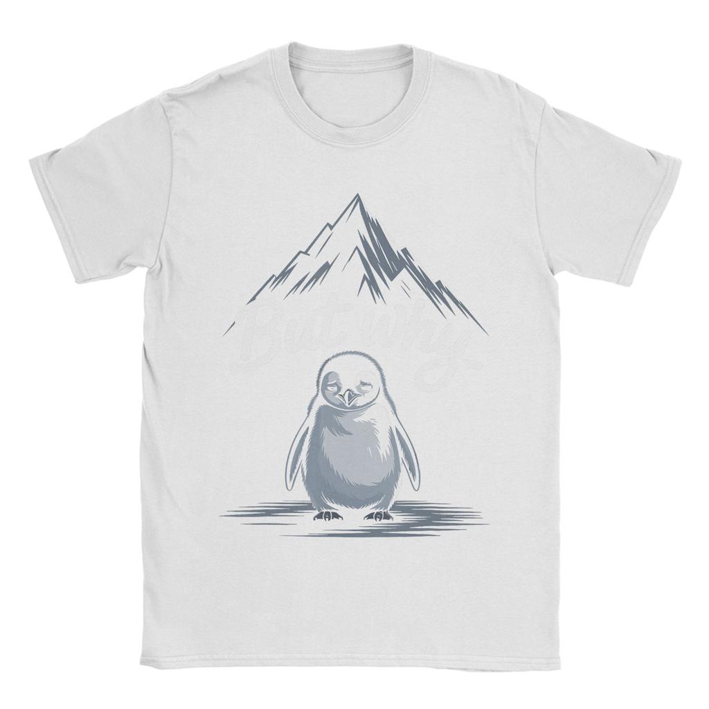 Trendy Nihilist Penguin ButWhy Mountain LonelyPenguin Cotton T Shirt For Couple Summer  Vintage T Shirts Breathable Tees