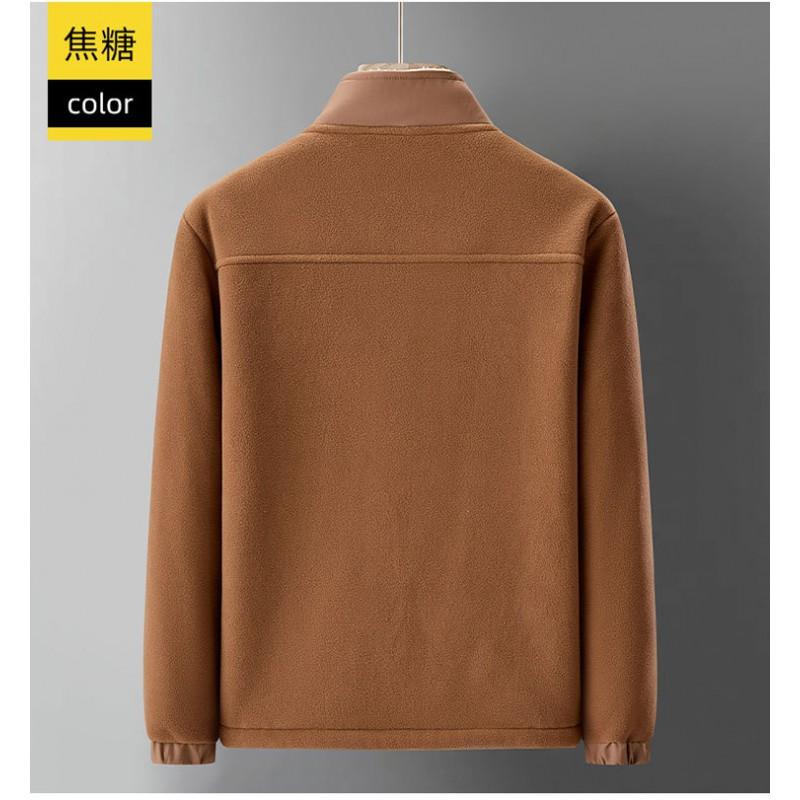 Warm Fleece Jacket Men Women Winter Outdoor Sport Lightweight Solid Color Full Zip Hoodless