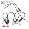 4 шт., 2/4-жильный контактный провод USB 2,0, тип C, мужской, женский, угловой, тип-c, кабельный разъем, прямоугольная вилка, данные для самостоятельного ремонта, зарядный шнур