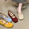 2025 Autumn French Retro Round Head Inner Height Increase Shallow Mouth Single Shoes Women's Versatile Skirt Low Heel Mary Jane Shoes