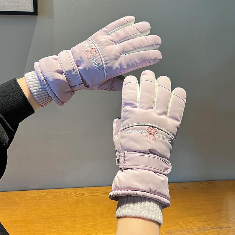 Womens Winter Thermal Fleece Lined Touchscreen Ski Gloves Cycling Hiking Outdoor Sports Windproof Waterproof Anti-Slip