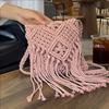 Rattan Shoulder Messenger Bag Fashion Large Capacity Bohemian Grass Woven Bag Handmade Braid Vacation Crossbody Bag For Women