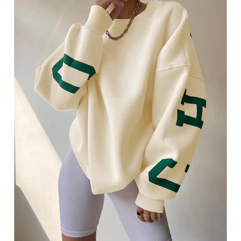 Женские свободные свитера-свитшоты в стиле гранж с принтом букв на спине, повседневные утолщенные топы с длинным рукавом, осенняя уличная одежда