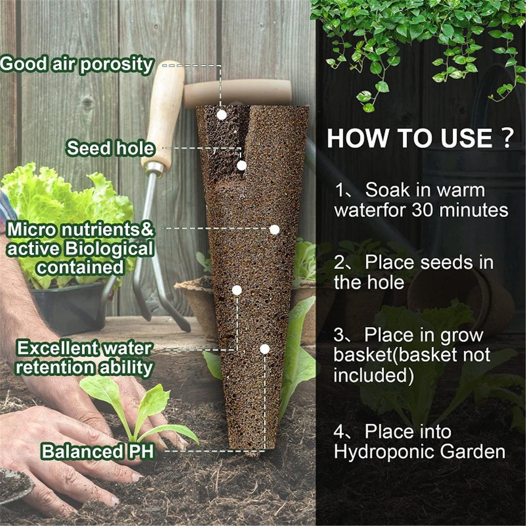 Hydroponic Garden Accessories Pod Kits Including Grow Baskets Clear Insulation Lids Plant Grow Sponges Labels for Seed