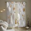 Christmas Curtains White Gold Decor 2 Panels 3D Print Holiday Decoration Bedroom Living Room Snowflake Ornaments Elegant Cozy