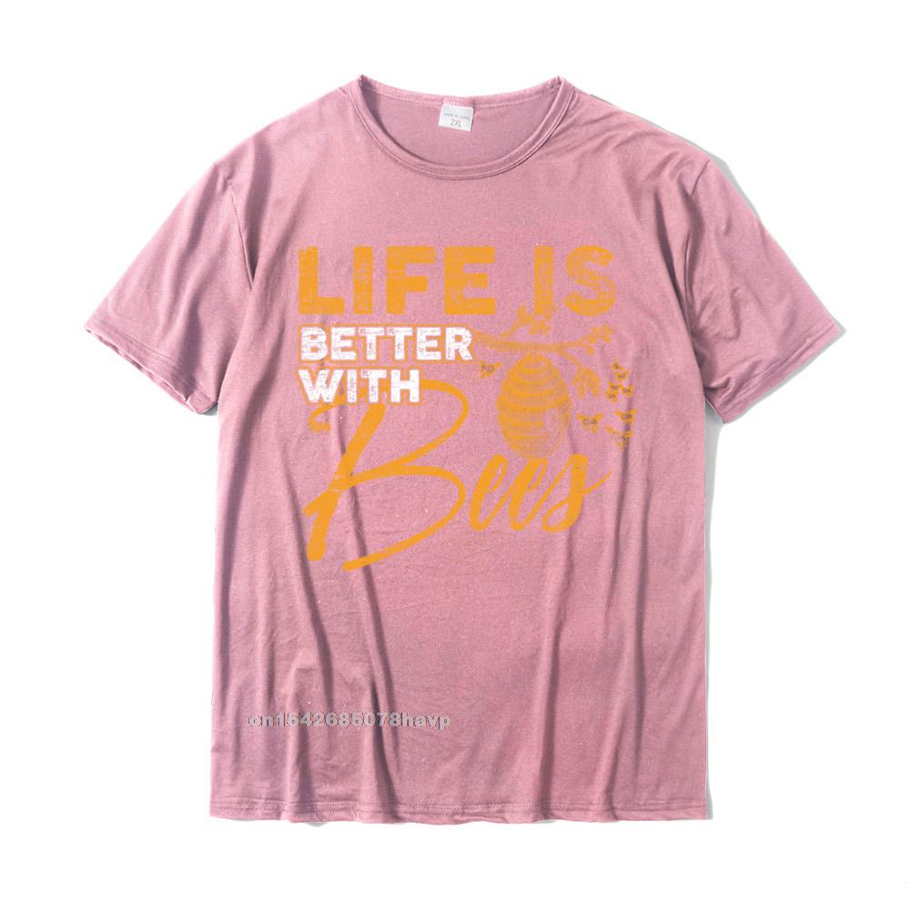 Life Is Better With Bees Bee Tshirts Homme T Shirt Popular Party Cotton Unisexs Top TShirts Printed