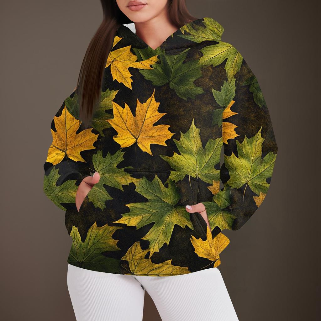 Женская мода повседневный пуловер с капюшоном толстовка с принтом длинный рукав толстовка