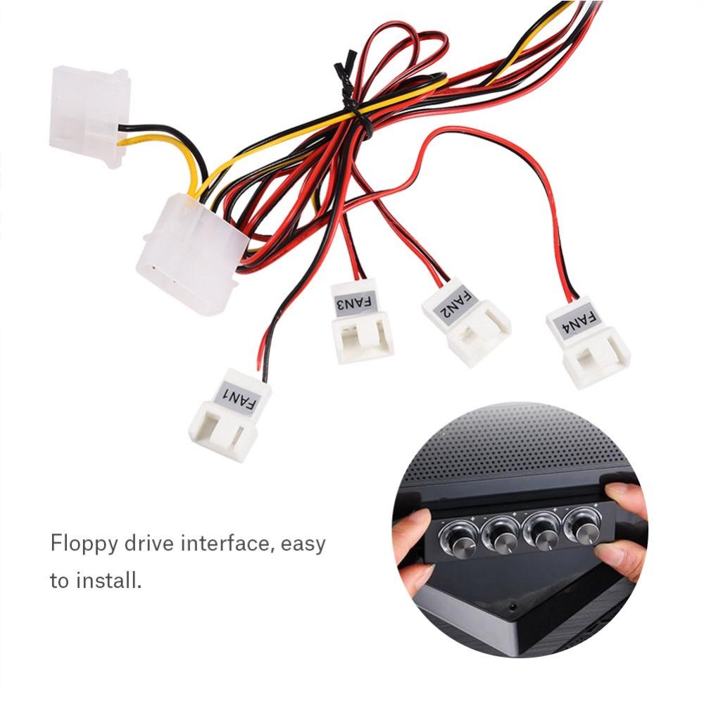 Blue LED Temperature Controller Independent Turn Knob Computer Fan Controller Heat Sink Cooling