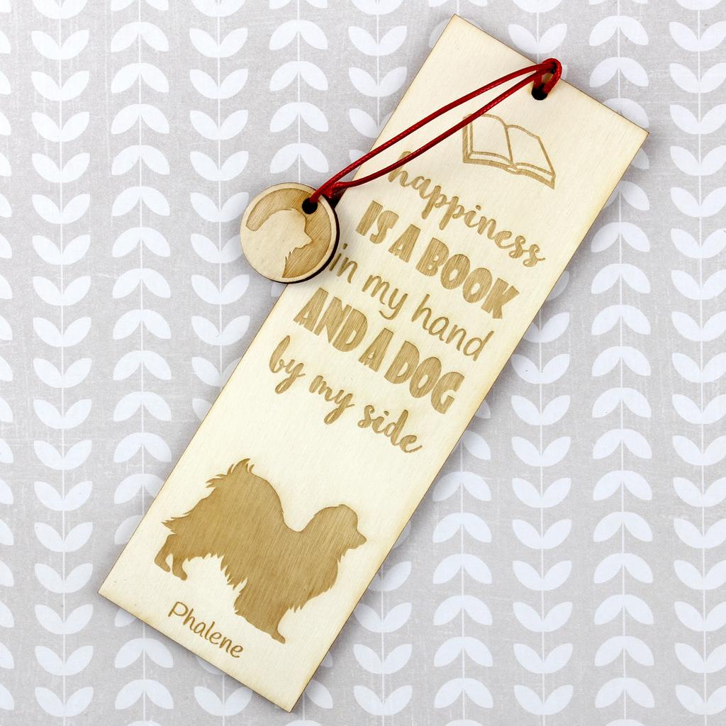 Papillon, Continental Toy Spaniel, Butterfly dog – Dog bookmark, personalized bookmark – Design 01 | Art-Dog