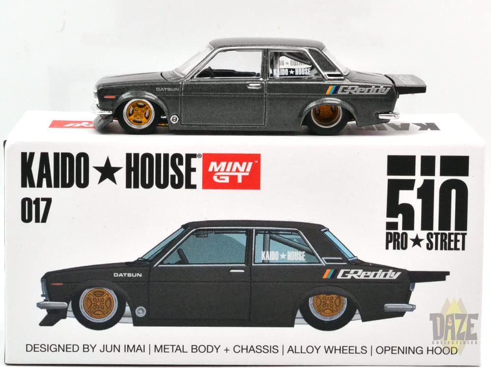 MINI GT Масштабная модель KAIDO HOUSE DATSUN 510 PRO STREET GREDDY KHMG017 164 - (СЕРЫЙ)