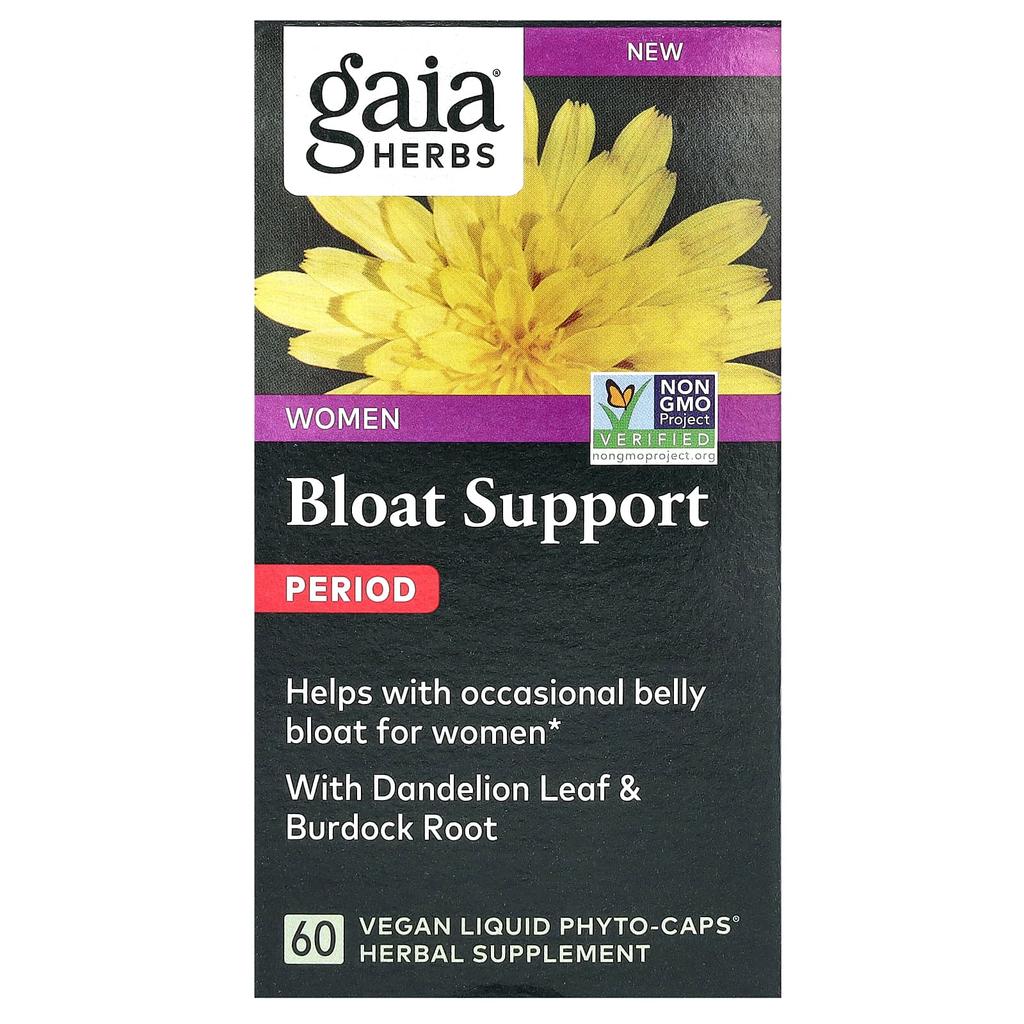 Women, Abdominal Bloating Support, Menstrual Pads, Vegan Liquid Phyto-Caps 60 Tablets