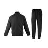 Полосатая куртка с воротником-стойкой и штаны с манжетами в полоску, повседневный спортивный комплект для мужчин, черный цвет TR30JR-BB+TR30P1R-BB