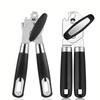 Manual Can Opener Multi-Function Can Knife Bottle Powerful Opener Stainless Steel Hand Held Non Slip Handle for Can Opening