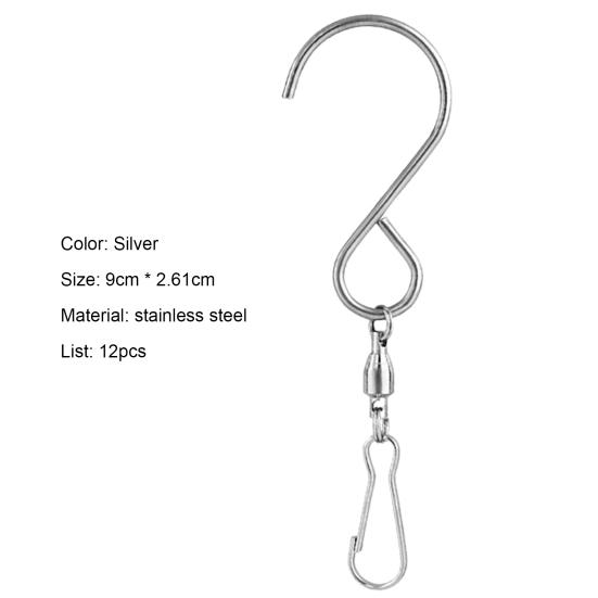 12 шт. поворотные крючки, вращающиеся нержавеющие подвесные вешалки из нержавеющей стали, товары для вечеринок