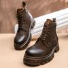Ботинки Martin мужские высокие в британском стиле ретро кожаные на толстой подошве с утолщением мягкие кожаные мужские короткие ботинки инструментальные ботинки
