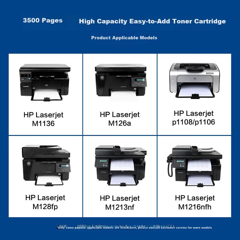 Caige M1136 Toner Cartridge Compatible with HP Cc388a Toner Cartridge 88a M126a P1106 P1108 P1007 M1213 M1216 M202n M128fn Printer Toner Cartridge