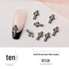 Chrome Heart Cross & Diamond Nail Art Jewelry - Retro Punk Style Accessories